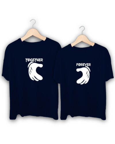 Together forever Hand Heart Couple T-Shirts
