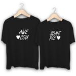 Awesome Couple Text Couple T-Shirts