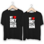 My Heart only beats for Him and Her Couple T-Shirts