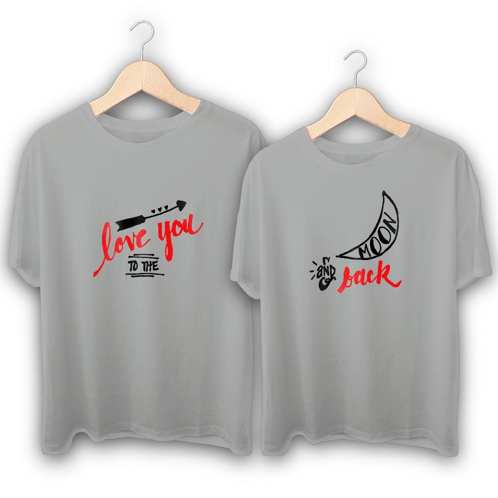 Couple T-Shirts Mockup, Matching Couples Shirts On Hangers, 53% OFF