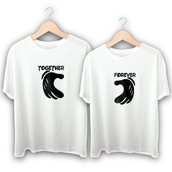 Together forever Hand Heart Couple T-Shirts | shoppershine.com