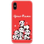 Cute Panda Slim Case Cover with Your Name