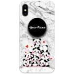 Cute Panda Slim Case Cover with Your Name Pop Grip