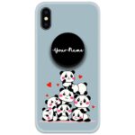 Cute Panda Slim Case Cover with Your Name Pop Grip