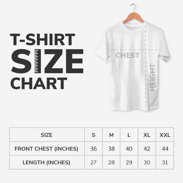 ShopperShine T-Shirt Shize Chart Product