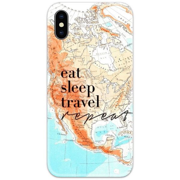 Eat Sleep Travel Repeat Slim Case Back Cover