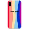 Rainbow Gradient Color Black Slim Case Cover with Your Name
