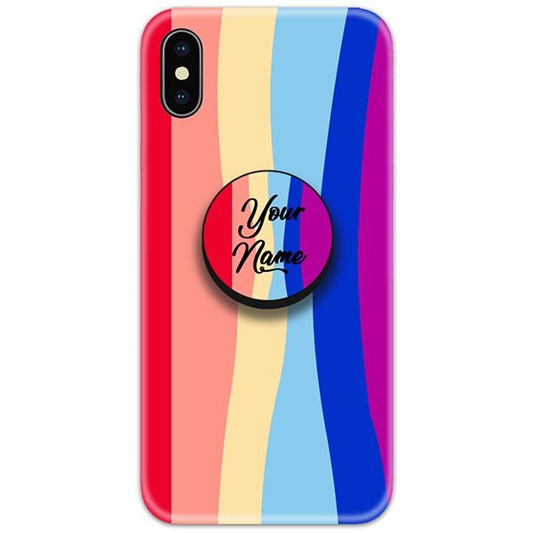 Rainbow Gradient Slim Case Cover with Your Name Pop Grip 