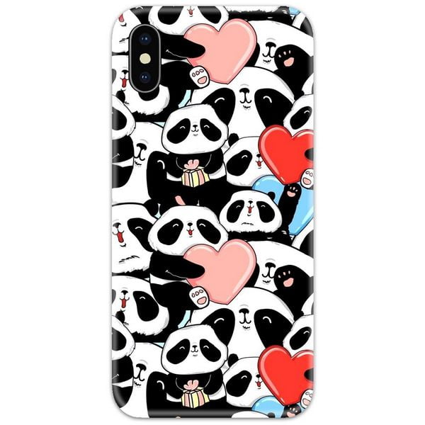 Panda Hearts Slim Case Back Cover