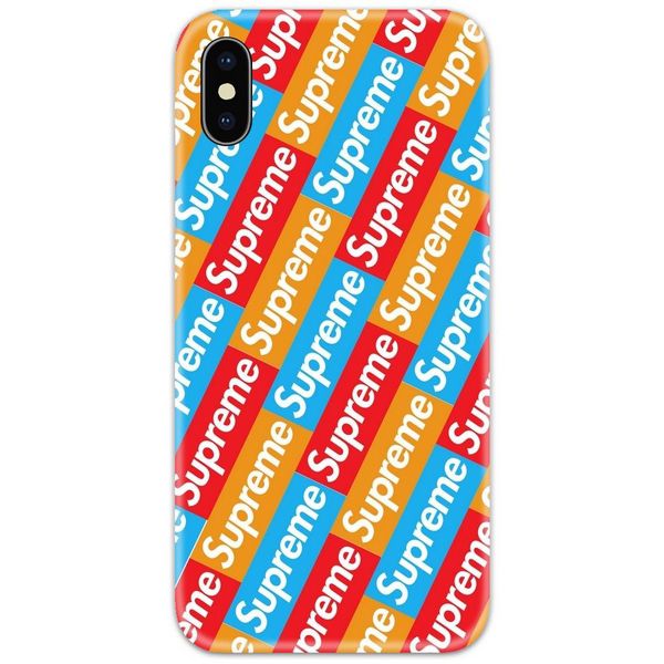 Supreme Logo Colorful Pattern Slim Case Back Cover