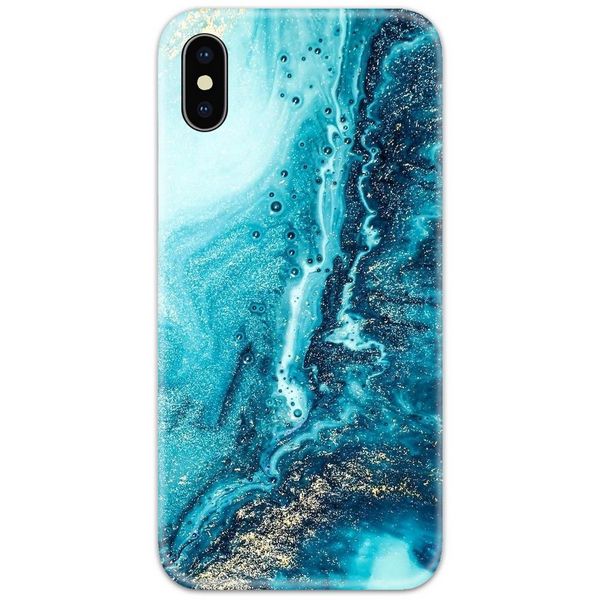Turquoise Marble Cutting Slim Case Back Cover