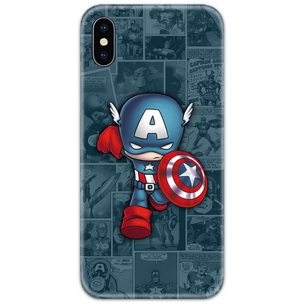 Cute Captain America Comic Slim Case Back Cover