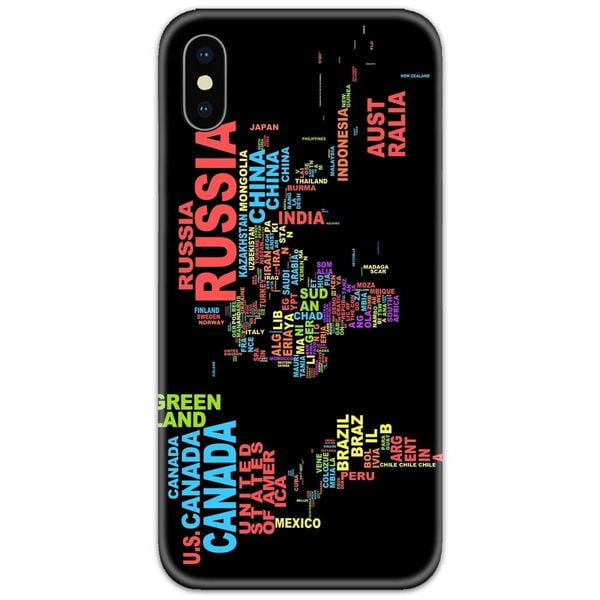 World Map with all Names Slim Case Back Cover