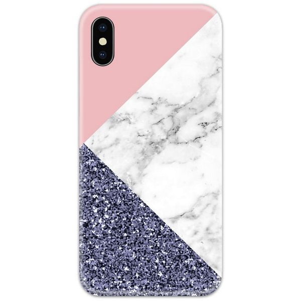 Pink Color and White Marble Slim Case Back Cover