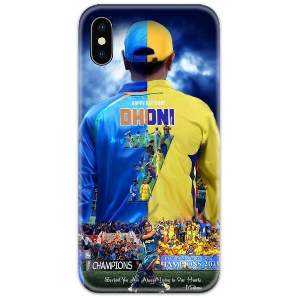 Dhoni Half Blue Yellow Jersey Slim Case Back Cover