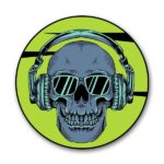 Skull Headphone Neon Popgrip