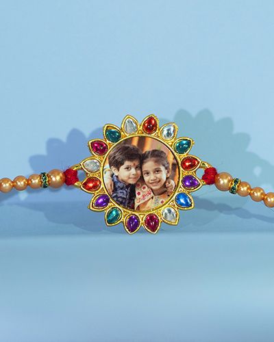 Custom Colorful Mix Stones Rakhi