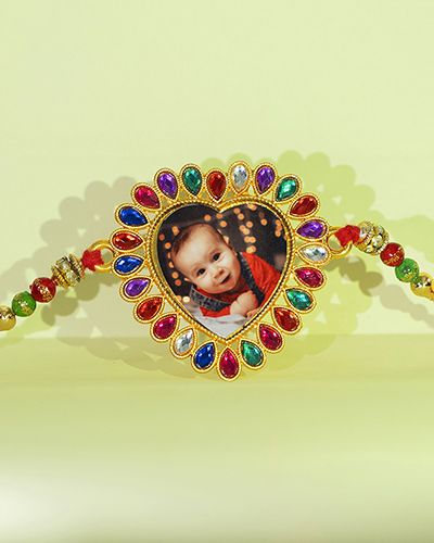 Custom Colorful Mix Heart Shape Rakhi