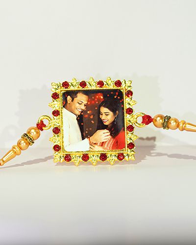 Custom Red Square Fancy Rakhi