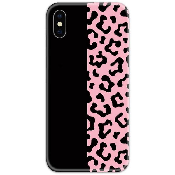 Half Pink Black Leopard Slim Case Back Cover