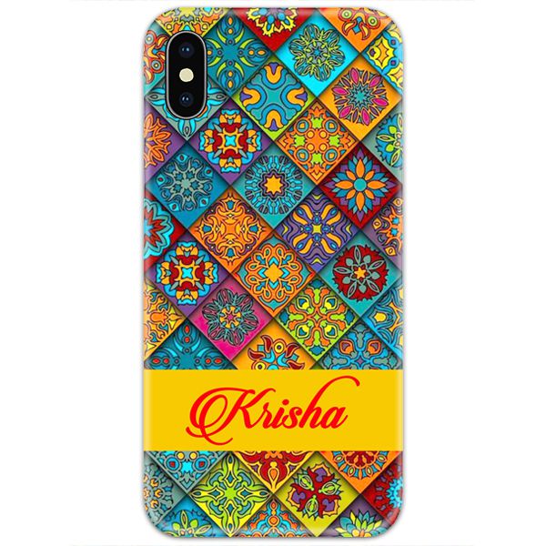 Mandala Colorful Design Slim Case Cover with Your Name