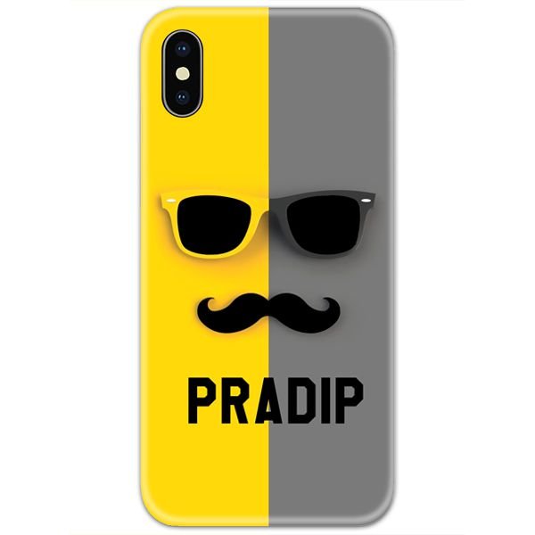 Mustache Face Slim Case Cover with Your Name