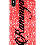 Orange Glitter Slim Case Cover with Your Name