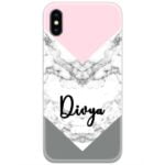 Pink Marble Grey Chevron Slim Case Cover with Your Name