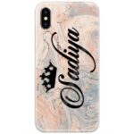 Wooden Brown Marble Custom 4D Name Case