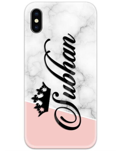 White Half Pink Custom 4D Name Case