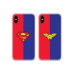 Superman Wonder Woman Logos Couple Case Back Covers