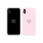 Heart Black and Pink Couple Case Back Covers