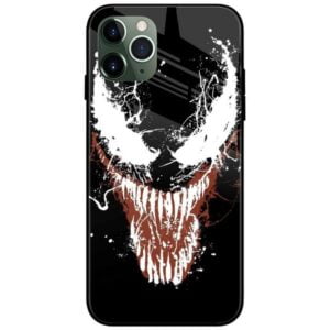 Venom Face Glass Case Back Cover