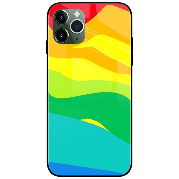 Colorful Rainbow Flow Glass Case Back Cover