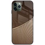 Brown Curvy Stripes Glass Case Back Cover