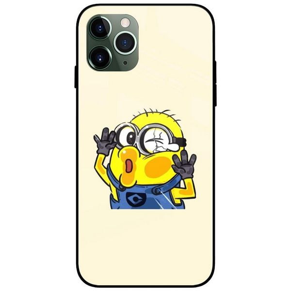 Minion Kissing Glass Case Back Cover