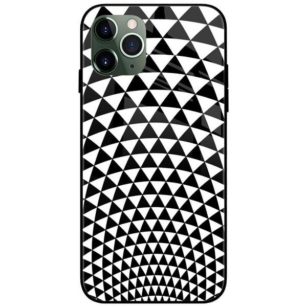 Black and White Triangles Glass Case Back Cover