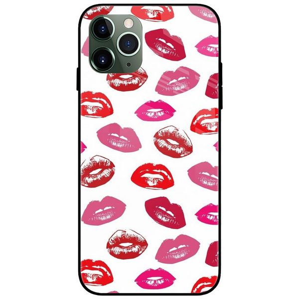 Pink Lips Glass Case Back Cover