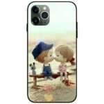 Cute couple dolls Glass Case Back Cover