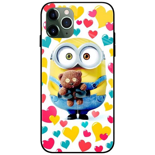 Minion with Teddy Glass Case Back Cover