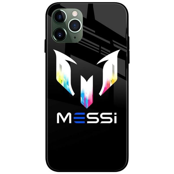Messi Logo Glass Case Back Cover