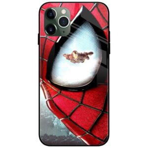 Spiderman with Ironman Glass Case Back Cover