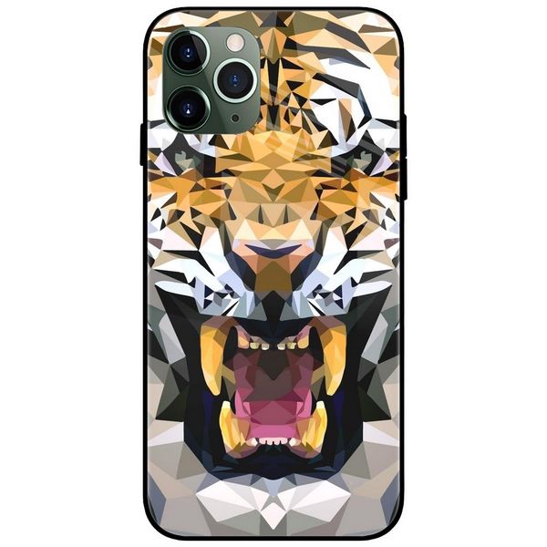 Tiger Geometric Glass Case Back Cover
