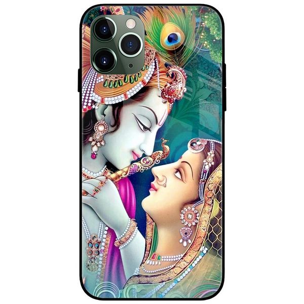 Radha Krishna Lovers Glass Case Back Cover