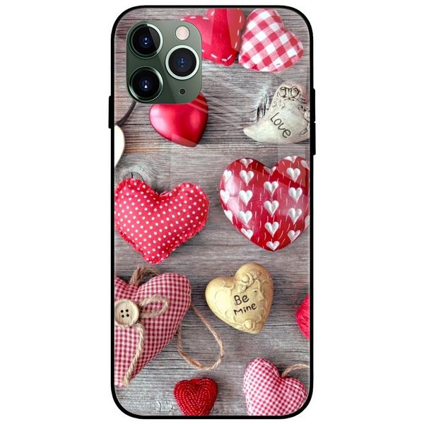 Heart Lover Wooden Glass Case Back Cover