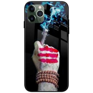 Shiva Smoking Hand Glass Case Back Cover