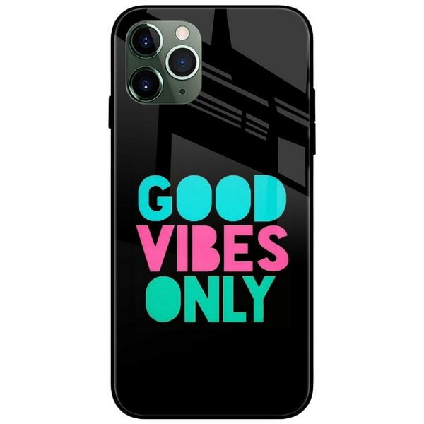 Good Vibes Only Text Glass Case Back Cover