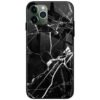 Black Marble Design Glass Case Back Cover