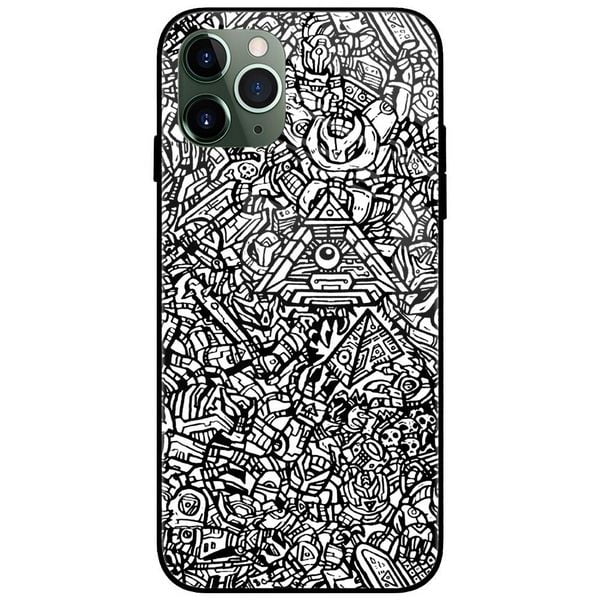 Mix Art Monochrome Glass Case Back Cover