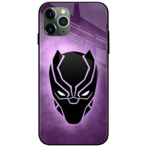 Black Panther Face Glass Case Back Cover